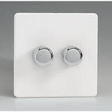 2 Gang 2-Way Push on/Off Rotary dimmer Switch