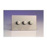 Varilight V-Pro 3 Gang Dimmer - Brushed Steel