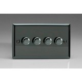 4-Gang 2-Way Iridiam Black LED Dimmer