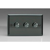 3-Gang 2-Way Iridiam Black LED Dimmer