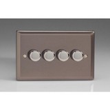 4-Gang 2-Way Pewter LED Dimmer