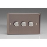 3-Gang 2-Way Pewter LED Dimmer