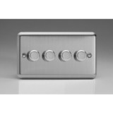 4-Gang 2-Way Matt Chrome LED Dimmer