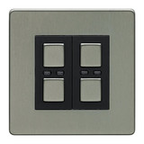 2 Gang Dimmer 250W - Stainless Steel