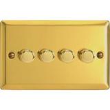 4-Gang 2-Way Victorian Brass LED Dimmer