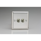 2-Gang 10A Toggle Switch - Mirror Chrome