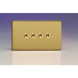 4-Gang 10A Toggle Switch - Brushed Brass
