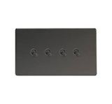 4-Gang 10A Toggle Switch - Iridium Black