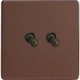 2-Gang 10A Toggle Switch - Mocha