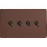 4-Gang 10A Toggle Switch - Mocha