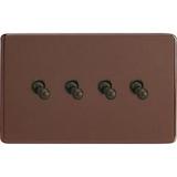 4-Gang 10A Toggle Switch - Mocha