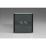 2-Gang 10A Toggle Switch - Iridiam Black