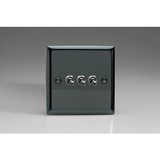 3-Gang 10A Toggle Switch - Iridiam Black