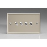 4-Gang 10A Toggle Switch - Satin Chrome