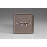 2-Gang 10A Toggle Switch - Pewter