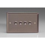 4-Gang 10A Toggle Switch - Pewter