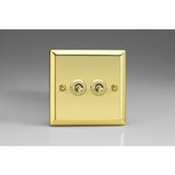 2-Gang 10A Toggle Switch - Victorian Brass