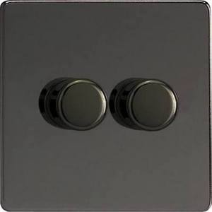 Varilight V-Pro 2 Gang Dimmer - Iridium Black