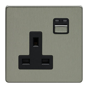 1 Gang 13A Socket - Stainless Steel