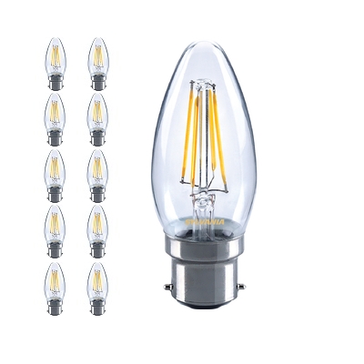 10 Pack - 2 Watt B22 Filament Candle Bulb (25w)