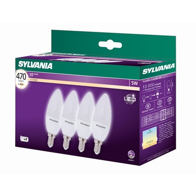4 Pack 5W Sylvania Frosted Candles 