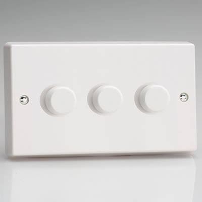 LED Dimmer Switch 3 Gang White LED Dimmer Switch 3 Gang White