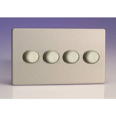 Dimmer Switch 4 Gang Brushed Steel