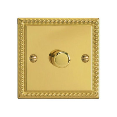 1-Gang 2-Way Georgian Brass LED Dimmer