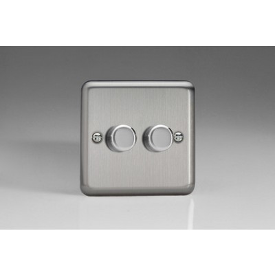 2-Gang 2-Way Matt Chrome LED Dimmer