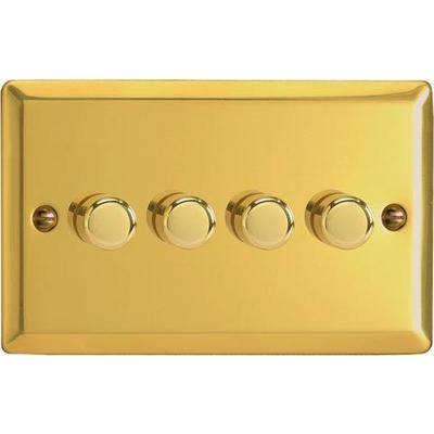 4-Gang 2-Way Victorian Brass LED Dimmer
