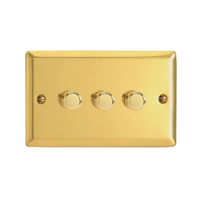 3-Gang 2-Way Victorian Brass LED Dimmer