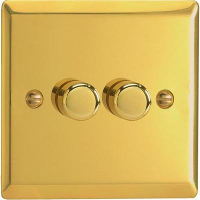 2-Gang 2-Way Victorian Brass LED Dimmer