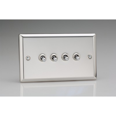 4-Gang 10A Toggle Switch - Mirror Chrome