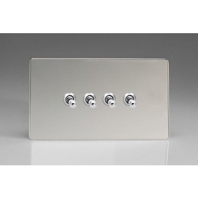 4-Gang 10A Toggle Switch - Polished Chrome