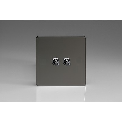 2-Gang 10A Toggle Switch - Iridium Black