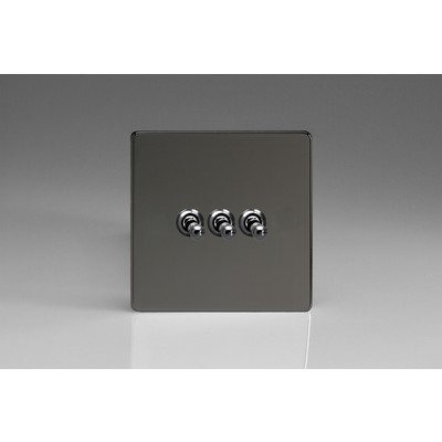 3-Gang 10A Toggle Switch - Iridium Black