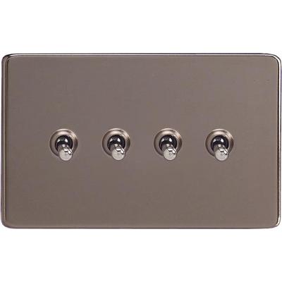 4-Gang 10A Toggle Switch - Pewter