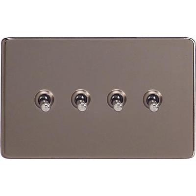 4-Gang 10A Toggle Switch - Pewter