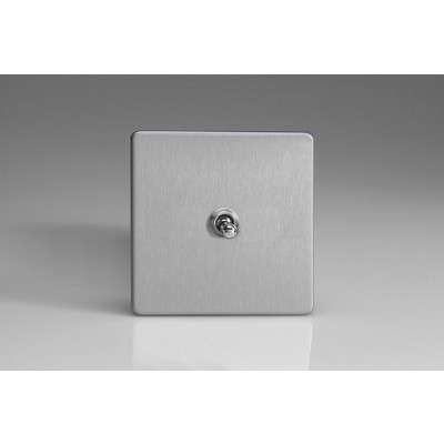 1-Gang 10A Toggle Switch - Brushed Steel