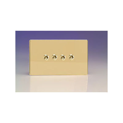 4-Gang 10A Toggle Switch - Polished Brass