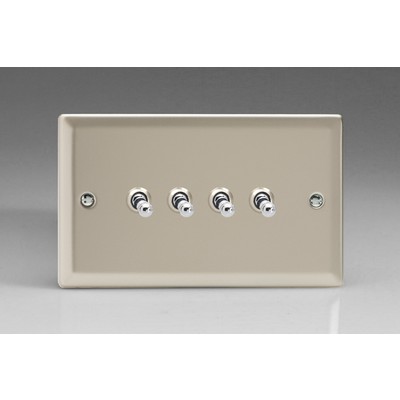 4-Gang 10A Toggle Switch - Satin Chrome