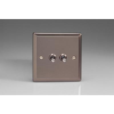 2-Gang 10A Toggle Switch - Pewter