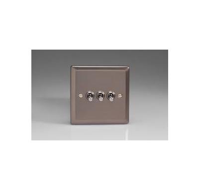 3-Gang 10A Toggle Switch - Pewter