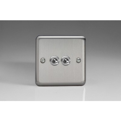 2-Gang 10A Toggle Switch - Matt Chrome