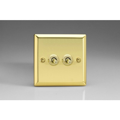 2-Gang 10A Toggle Switch - Victorian Brass