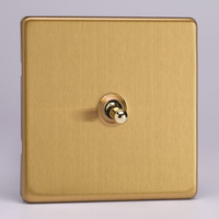 1-Gang 10A Toggle Switch - Brushed Brass