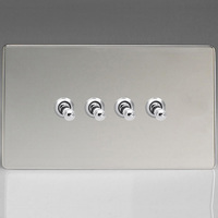 4-Gang 10A Toggle Switch - Polished Chrome