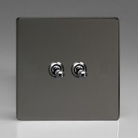 2-Gang 10A Toggle Switch - Iridium Black