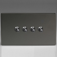 4-Gang 10A Toggle Switch - Iridium Black