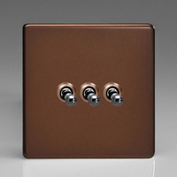 3-Gang 10A Toggle Switch - Mocha